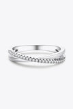 925 Sterling Silver Crisscross Moissanite Ring - Trendsi