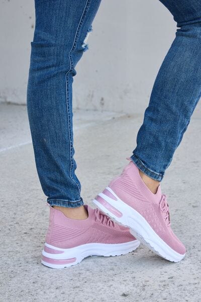 Forever Link Breathable Mesh Lace-up Round Toe Athletic Shoes - Trendsi