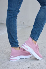 Forever Link Breathable Mesh Lace-up Round Toe Athletic Shoes - Trendsi