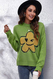 Flower Graphic Drop Shoulder Sweater - Trendsi - Flyclothing LLC