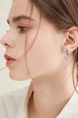 Moissanite 925 Sterling Silver Huggie Earrings - Trendsi - Flyclothing LLC