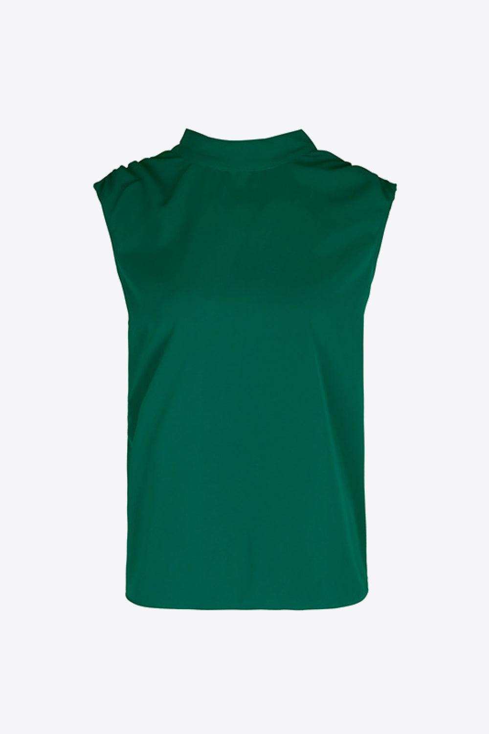 Tied Mock Neck Blouse - Trendsi - Flyclothing LLC