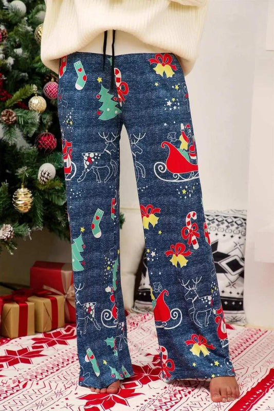 Christmas Straight Leg Pants - Trendsi - Flyclothing LLC