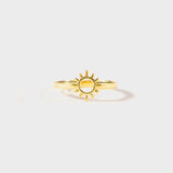 Sun Shape 18K Gold-Plated Ring - Trendsi