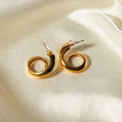 18K Gold-Plated Stainless Steel Earrings - Trendsi - Flyclothing LLC