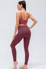 Wide Waistband Slim Fit Active Leggings - Trendsi - Flyclothing LLC