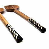 Olive Serving Set with Batik Bone Handles 10 inch - Jedando - Flyclothing LLC