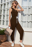 One-Shoulder Sleeveless Jumpsuit - Trendsi
