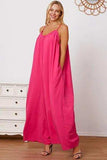 Full Size Ruffle Trim Tie Back Cami Jumpsuit with Pockets - Trendsi - Flyclothing LLC