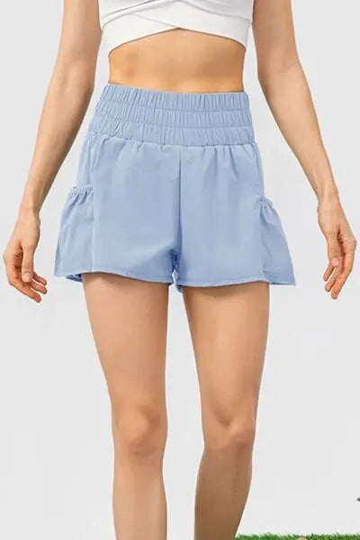 Elastic Waist Pocketed Active Shorts - Trendsi - Flyclothing LLC