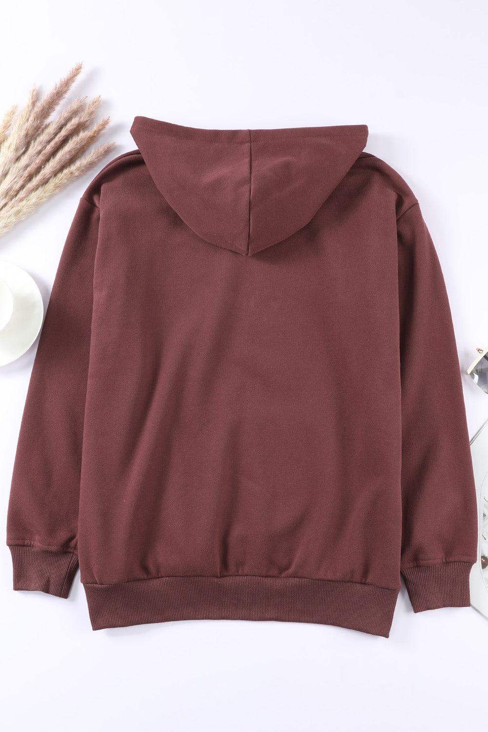 Dropped Shoulder Kangaroo Pocket Hoodie - Trendsi - Flyclothing LLC