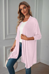 Open Front Long Sleeve Cardigan - Trendsi