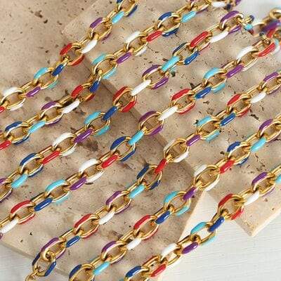 18K Gold-Plated Titanium Steel Necklace - Trendsi - Flyclothing LLC