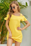 Cold-Shoulder Mini Dress - Trendsi
