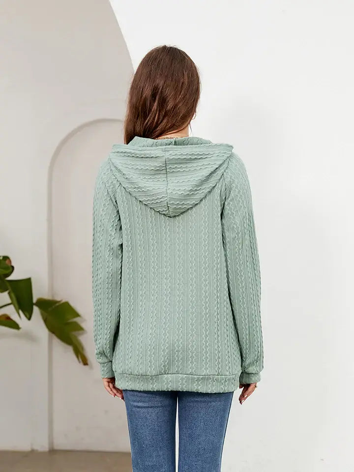 Raglan Sleeve Front Pocket Hoodie - Trendsi - Flyclothing LLC