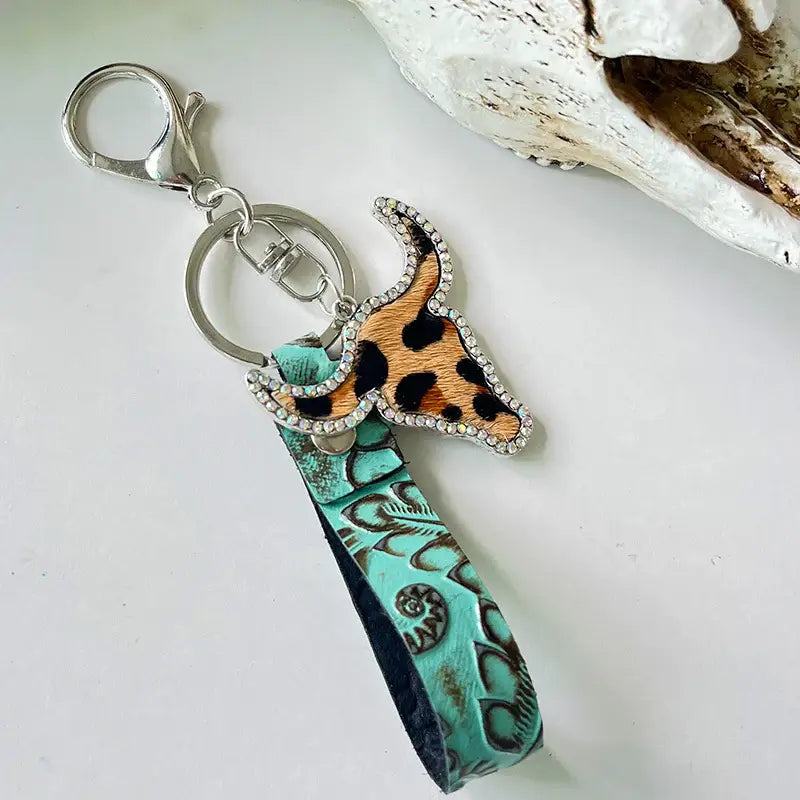 Rhinestone Bull Keychain - Trendsi - Flyclothing LLC