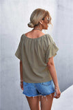Flutter Sleeve Tie-Front Blouse - Trendsi - Flyclothing LLC