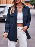Pocketed Button Up Dropped Shoulder Shacket - Trendsi - Flyclothing LLC