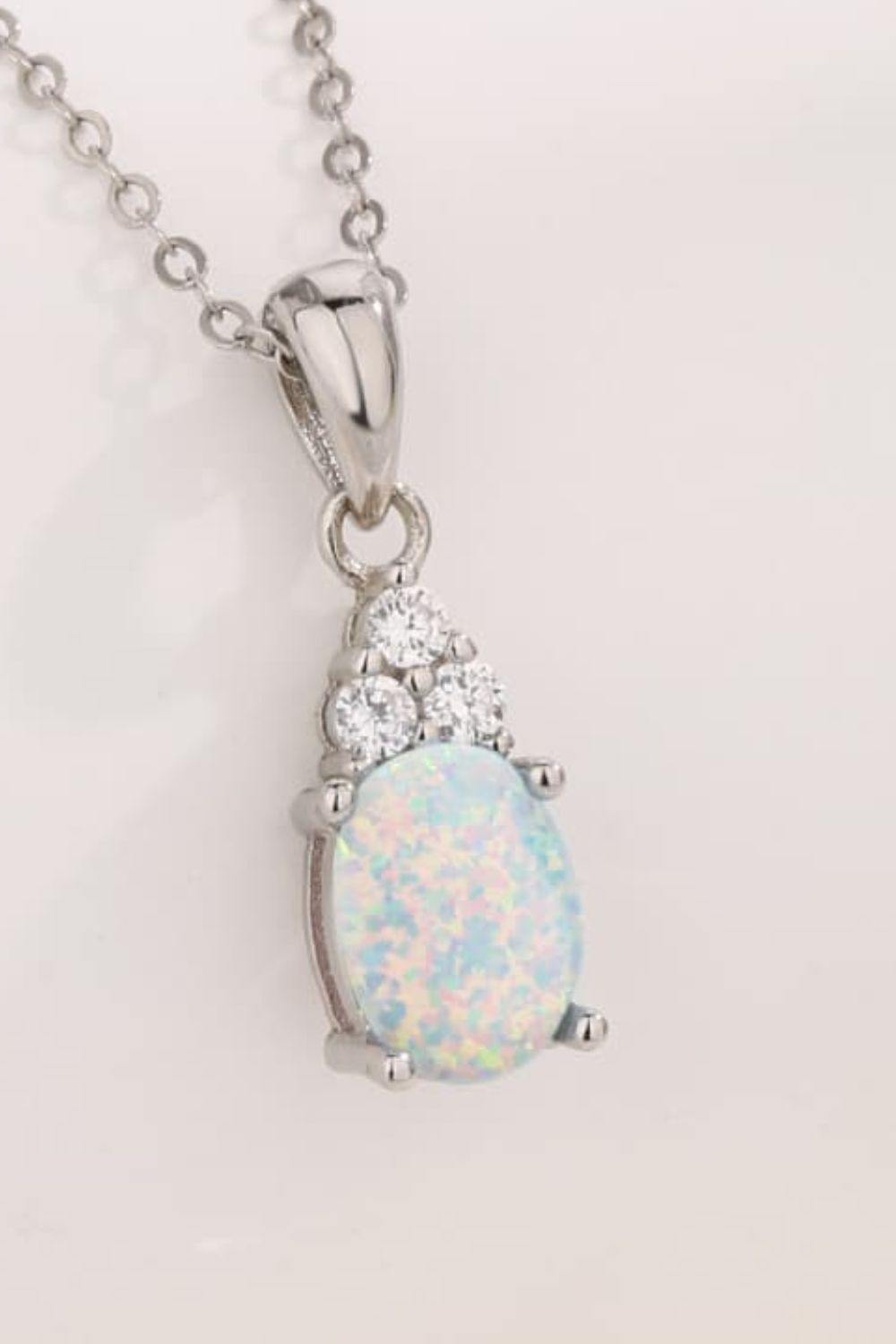 Find Your Center Opal Pendant Necklace - Trendsi