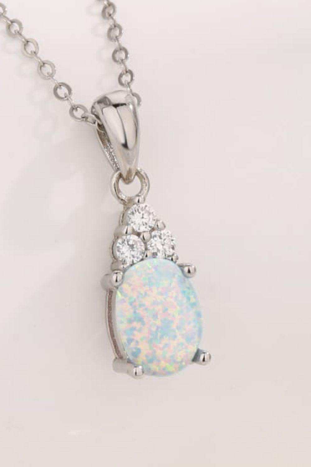 Find Your Center Opal Pendant Necklace - Trendsi - Flyclothing LLC