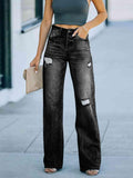 Distressed Straight Leg Jeans - Trendsi