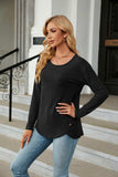 Round Neck Long Sleeve T-Shirt - Trendsi - Flyclothing LLC