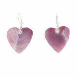 Earrings, Pink Mother of Pearl Hearts - Artisana