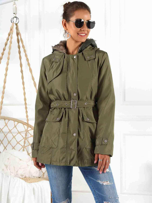 Full Size Hooded Jacket with Detachable Liner (Three-Way Wear) - Trendsi - Flyclothing LLC