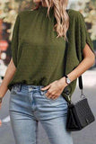 Swiss Dot Mock Neck Blouse - Trendsi - Flyclothing LLC