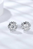 925 Sterling Silver Moissanite Stud Earrings - Trendsi - Flyclothing LLC