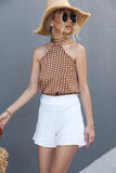 Polka Dot Grecian Neck Tank - Trendsi - Flyclothing LLC
