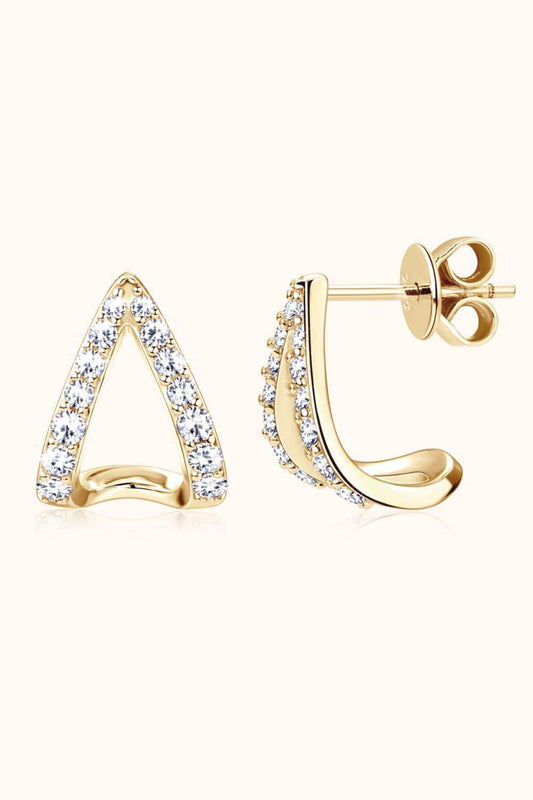 Moissanite Minimalist 925 Sterling Silver Earrings - Trendsi - Flyclothing LLC