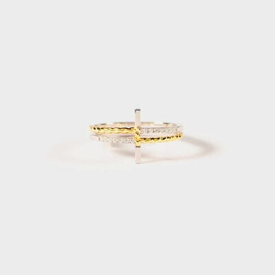 Cross Zircon 925 Sterling Silver Ring - Trendsi