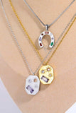 Inlaid Zircon Pendant Stainless Steel Necklace - Trendsi - Flyclothing LLC
