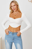 Ribbed Long Sleeve T-Shirt - Trendsi