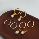 Titanium Steel Huggie Earrings - Trendsi - Flyclothing LLC