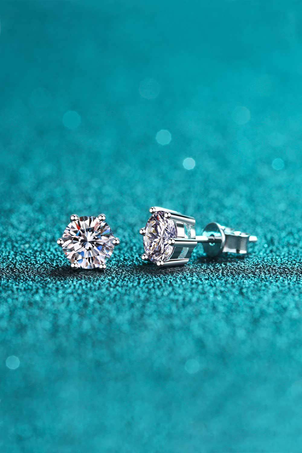 Endless Cheer Moissanite Stud Earrings - Trendsi - Flyclothing LLC
