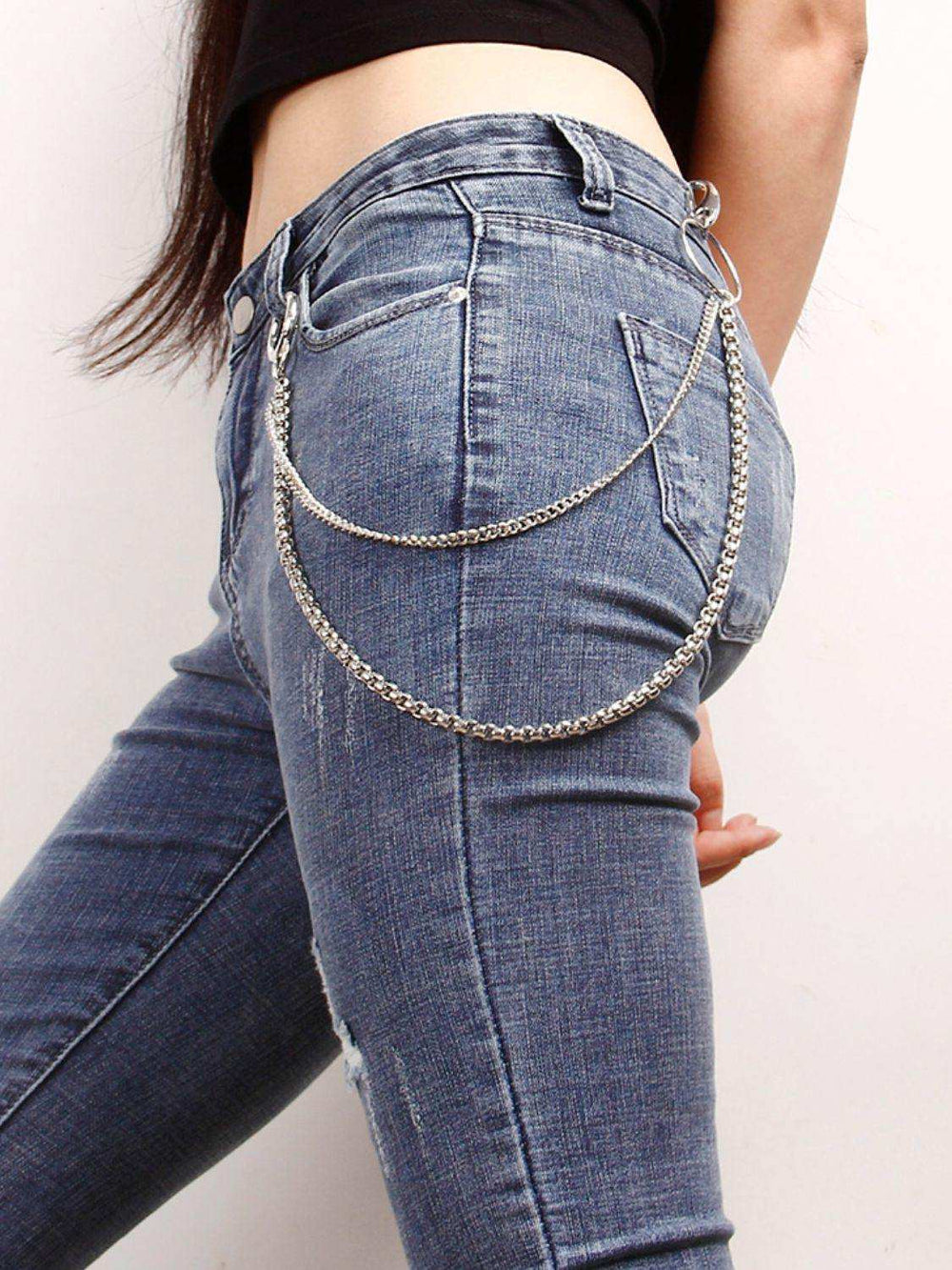 Double-Layered Metal Chain Belt - Trendsi - Flyclothing LLC