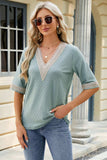 V-Neck Half Sleeve T-Shirt - Trendsi - Flyclothing LLC