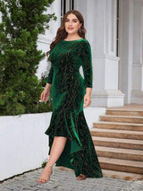 Plus Size Ruffle Hem High-Low Dress - Trendsi - Flyclothing LLC