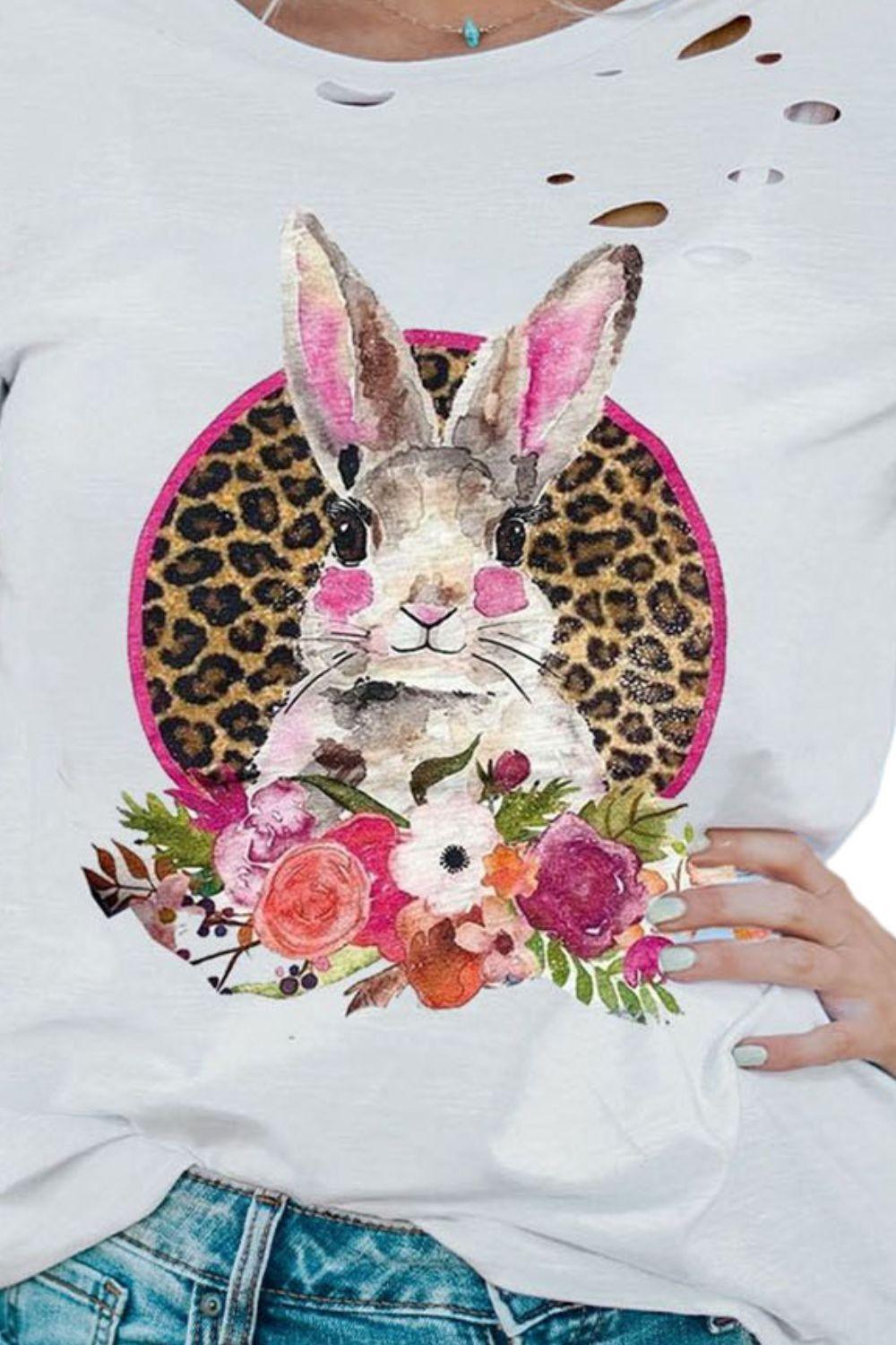 Easter Graphic Distressed Tee Shirt - Flyclothing LLC