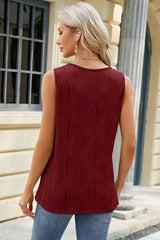 Round Neck Wide Strap Tank - Trendsi - Flyclothing LLC