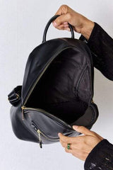 David Jones PU Leather Backpack - Trendsi - Flyclothing LLC