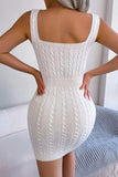 Cable-Knit Sleeveless Mini Dress - Trendsi - Flyclothing LLC