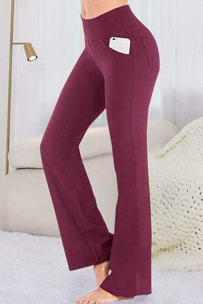 Pocketed High Waist Active Pants - Trendsi - Flyclothing LLC