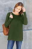 Basic Bae Full Size Round Neck Dropped Shoulder T-Shirt - Trendsi - Flyclothing LLC