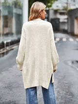 Long Sleeve Waffle-Knit Cardigan - Trendsi - Flyclothing LLC