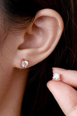 Moissanite 925 Sterling Silver Stud Earrings - Trendsi - Flyclothing LLC