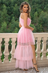 One-Shoulder Sleeveless High-Low Dress - Trendsi - Flyclothing LLC