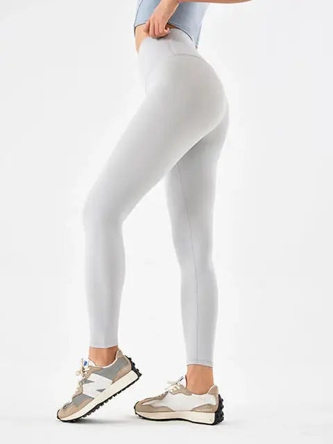 Wide Waistband Sports Leggings - Trendsi - Flyclothing LLC